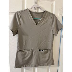 Jaanuu ULTRASoft Scrub Set Gray Top Jogger Pants Women's Medium M